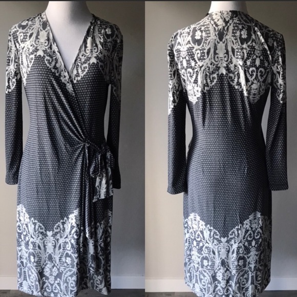 BCBGMaxAzria Lace Print Adele Wrap Dress - Picture 2 of 5